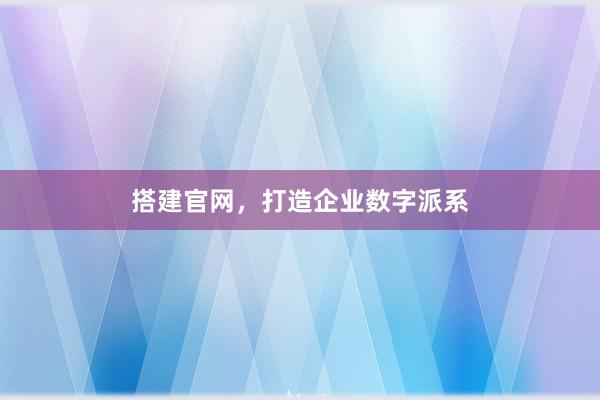 搭建官网，打造企业数字派系